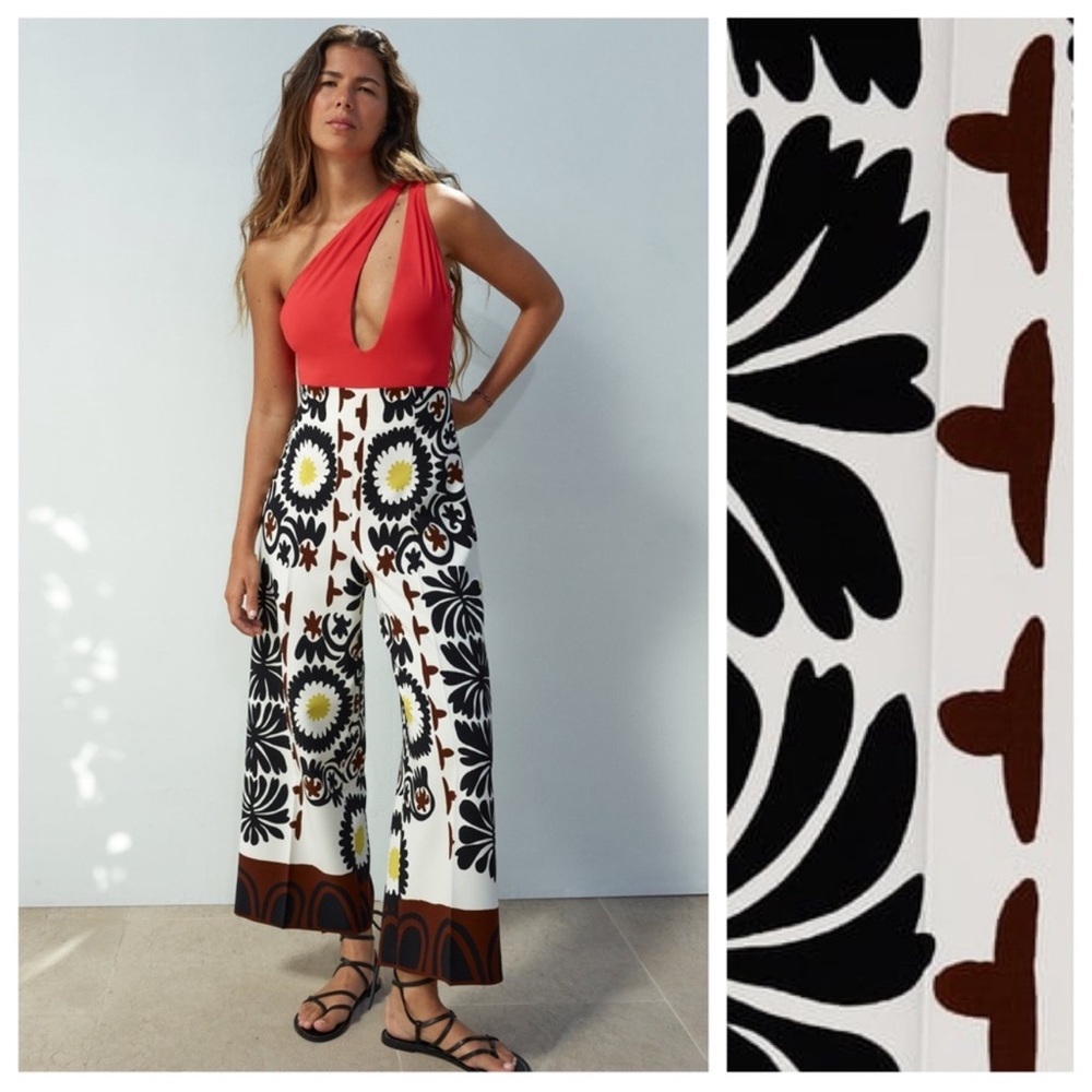 Zara Funky Boho Wide-Leg Pants